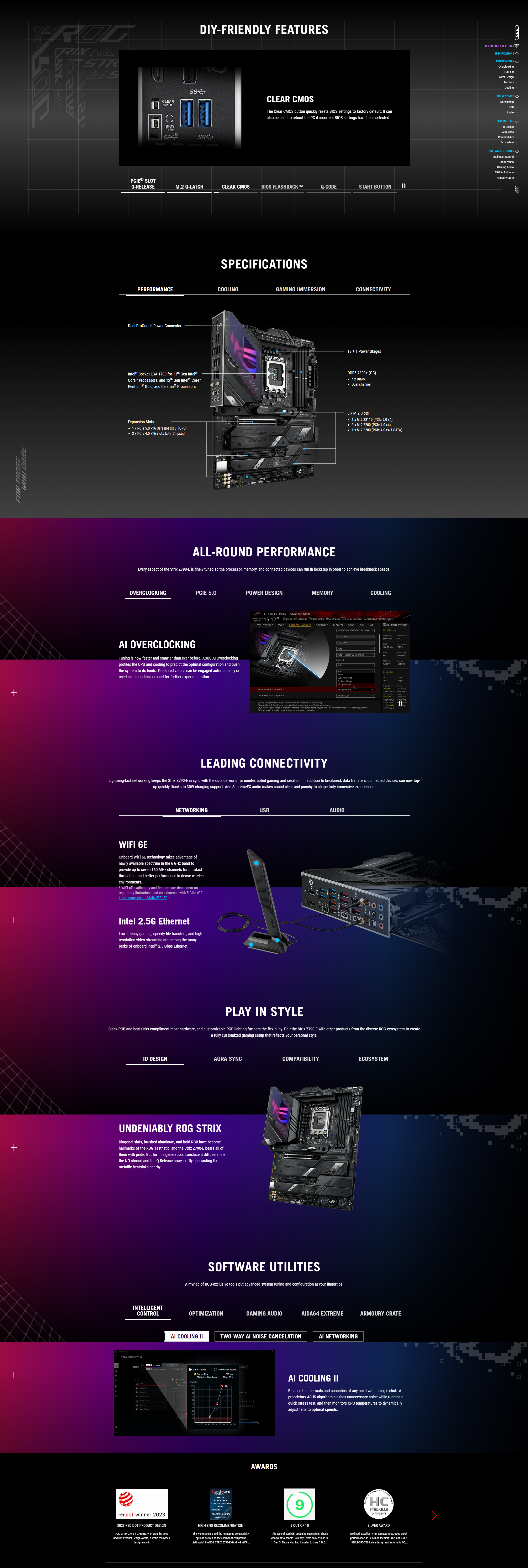 A large marketing image providing additional information about the product ASUS ROG Strix Z790-E Gaming WiFi II LGA1700 ATX Desktop Motherboard - Additional alt info not provided